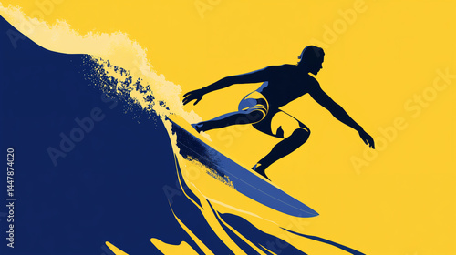 silhouette of surfer on the waves
