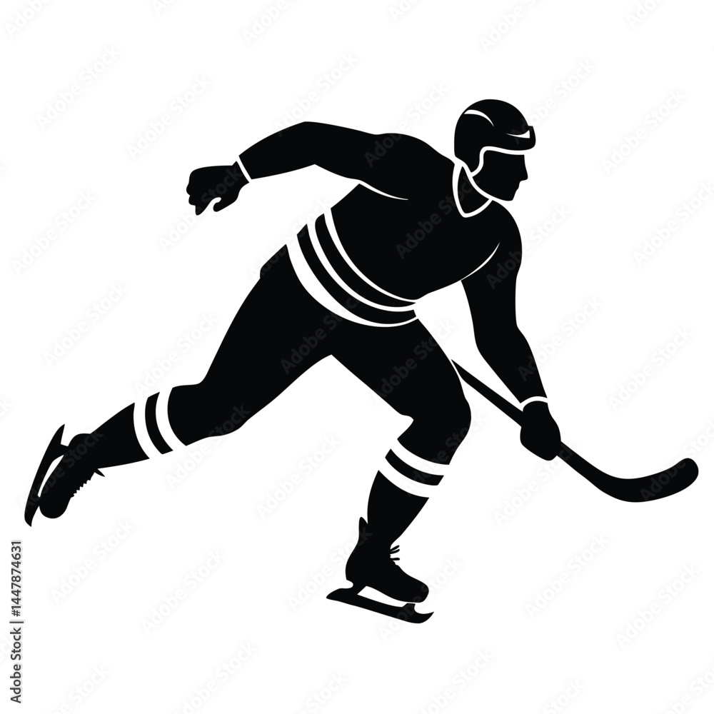 Fototapeta premium Powerful Ice Hockey Player Silhouette
