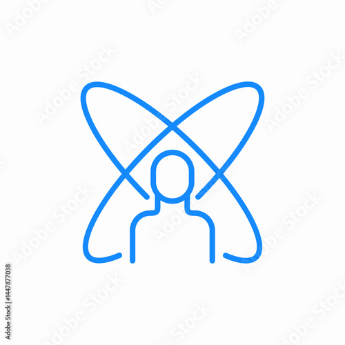 atom reactor human icon sign vector
