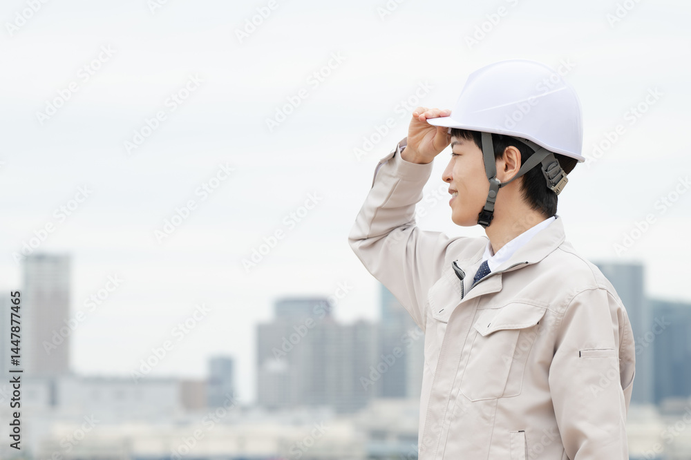 作業服の男性 作業服の男性