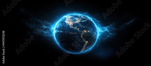 Glowing Earth, Space, Energy, Background, Intro