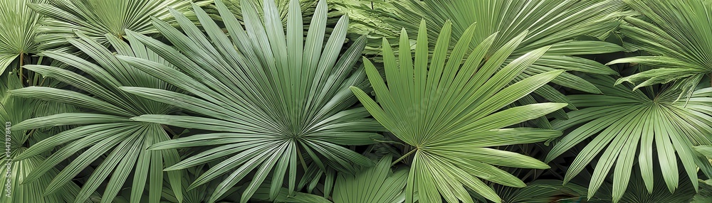 Fototapeta premium Majestic Bismarck Palm fronds, tropical foliage, vibrant green Large, elegant leaves ideal for landscaping or design projects - frond element palm natural vibrant