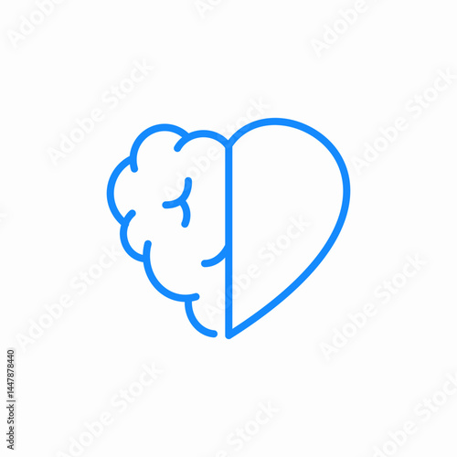 brain heart balance icon sign vector
