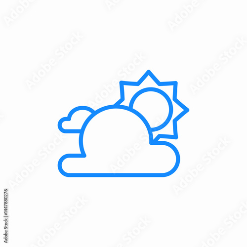 cloudy sunny icon sign vector
