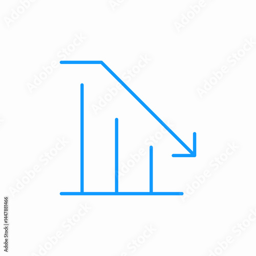 decrease decline collapse icon sign vector