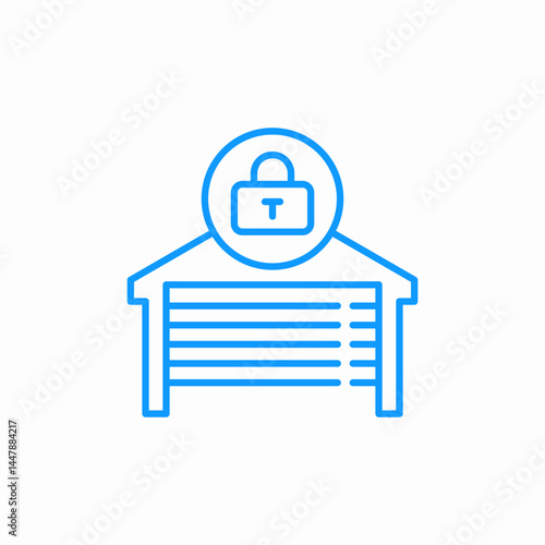 locked garage icon sign vector