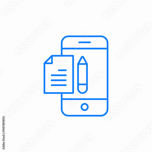 mobile document edits icon sign vector