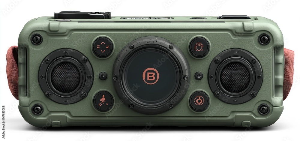 Fototapeta premium Introducing the Rugged Outdoor Bluetooth Speaker: Boasting Powerful Sound and Durable Design, Perfect for Adventures!