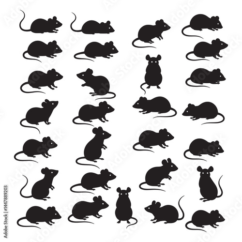 Mouse and Rat Silhouette Icon Collection
