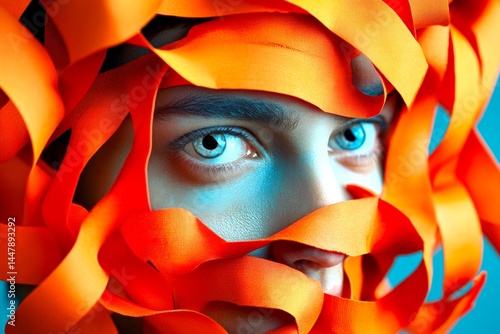 Obraz na płótnie Mental disorder - obsessive-compulsive disorder: abstract image of well-being. Metaphorical obsessive-compulsive disorder awareness of a mental sickness. Mood swings. Mental health. Adhd sign. w salonie