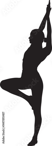 silhouette of a woman in yoga pose 