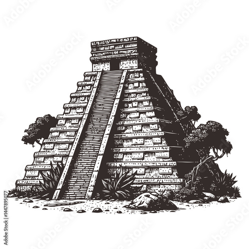 Tiny Mayan temple on a historic cliff, emphasizing its architectural brilliance and cultural significance.