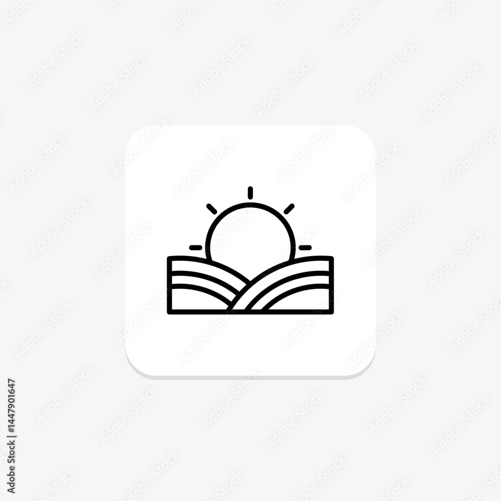 Sunrise Over Field, vector, pixel perfect, illustrator file Sunrise Over Field, vector, pixel perfect, illustrator file