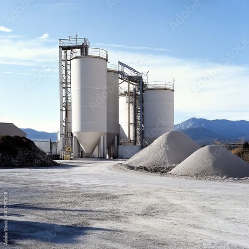 Aggregates plant storage tanks, Teruel, Spain.