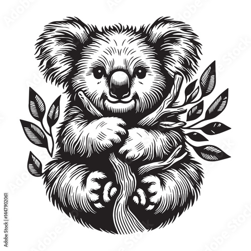 Canvas Print Stylized koala silhouette vector created for unique creative designs – koala sil