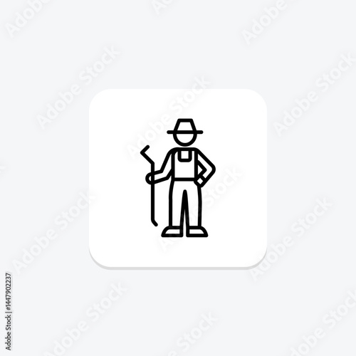 Worker In Farm, vector, pixel perfect, illustrator file