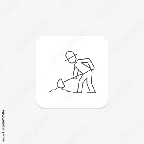 Farmer Digging, vector, pixel perfect, illustrator file
