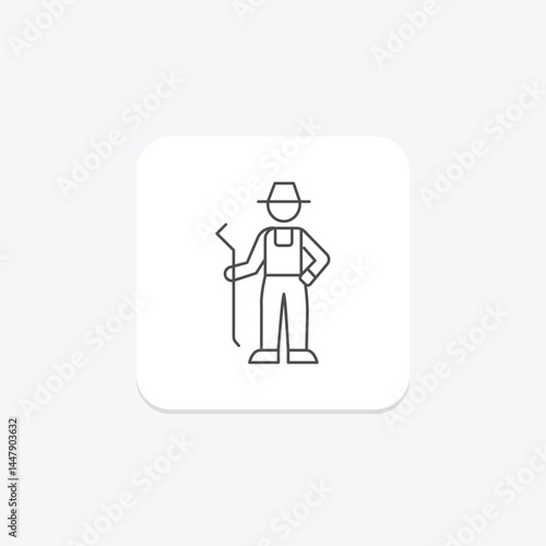 Worker In Farm, vector, pixel perfect, illustrator file