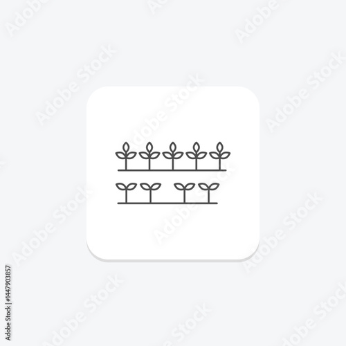 Small Plants In Rows, vector, pixel perfect, illustrator file