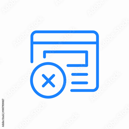 denied cancelled screen blue icon sign vector