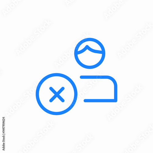 denied user cancelled blue icon sign vector