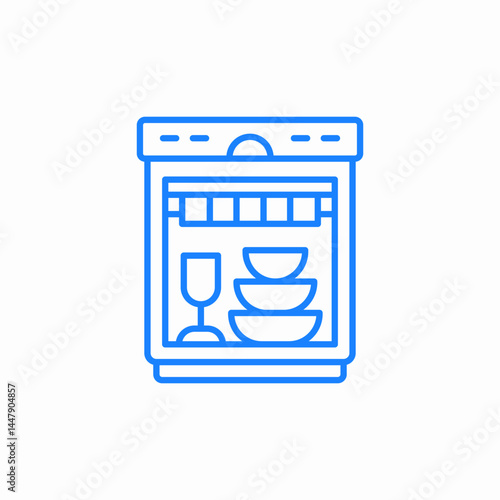 dishwashing mashine icon sign vector