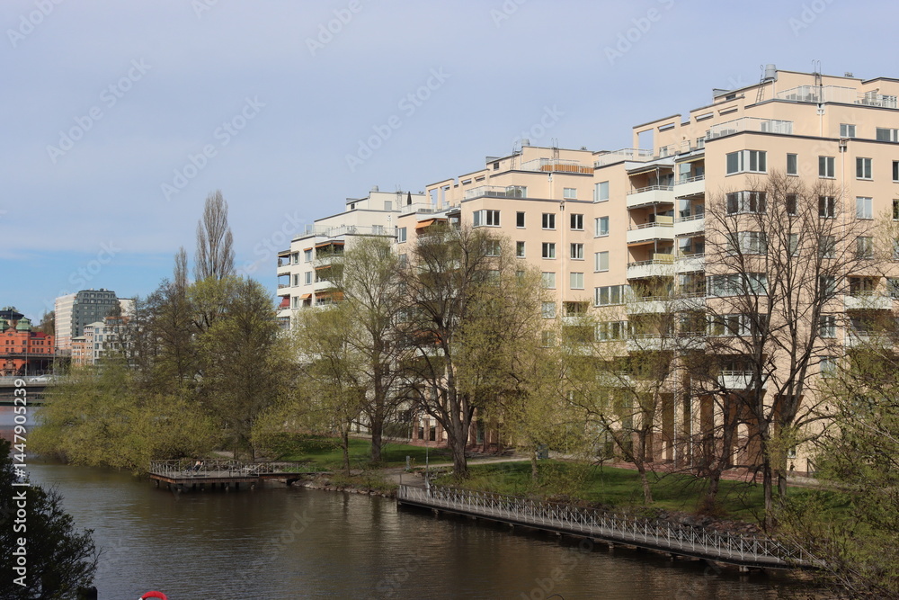Obraz premium Streets and houses of the city center of Stockholm, Sweden.