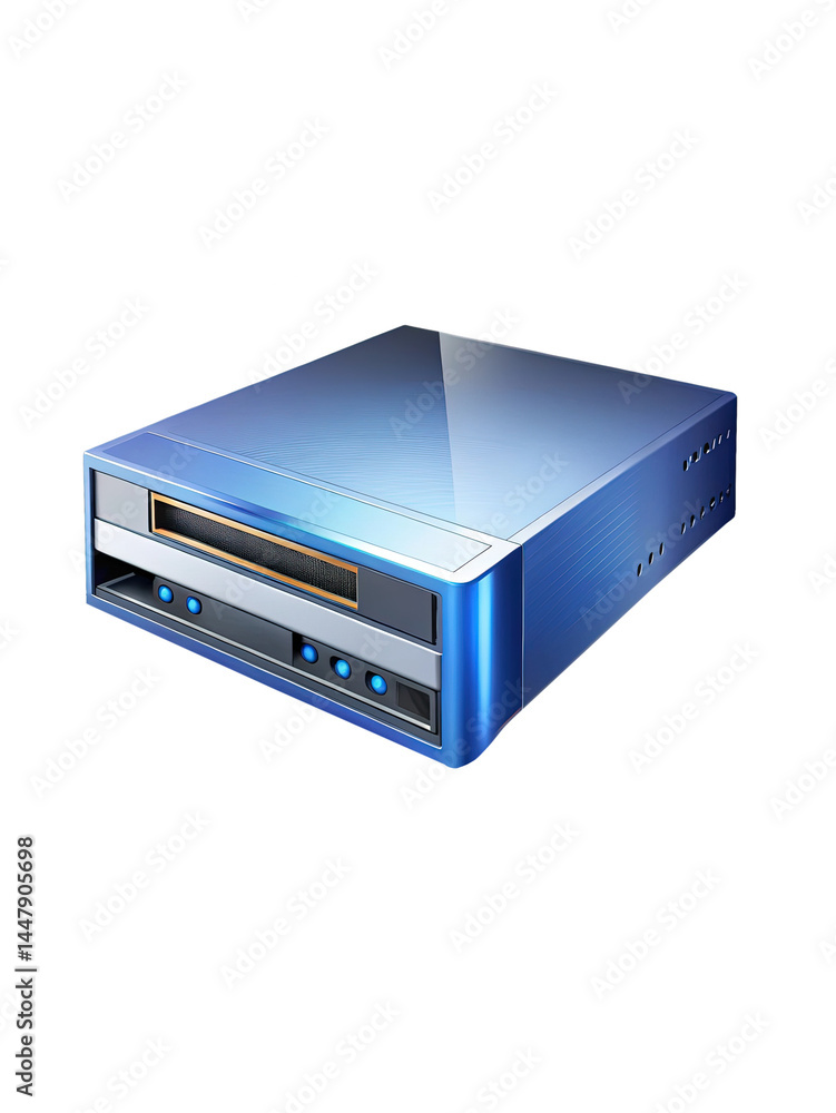 Obraz premium Stylized Blue DVD or Bluray Optical Disc Drive for Desktop Computers