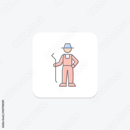 Worker In Farm, vector, pixel perfect, illustrator file