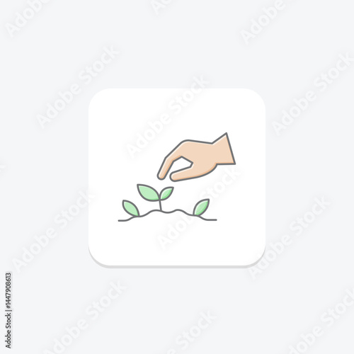 Hand Planting Seeds, vector, pixel perfect, illustrator file