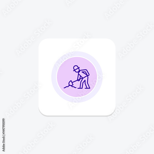 Farmer Digging, vector, pixel perfect, illustrator file