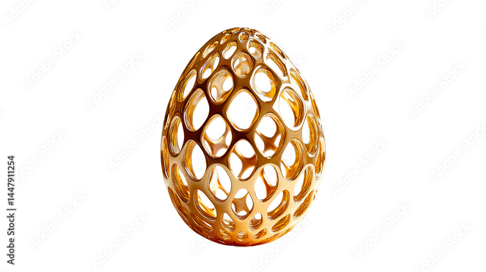 Intricate Golden Egg with Abstract Openwork Design. cut out transparent Intricate Golden Egg with Abstract Openwork Design. cut out transparent