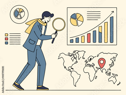 Modern Analyst Exploring Worldwide Market Trends