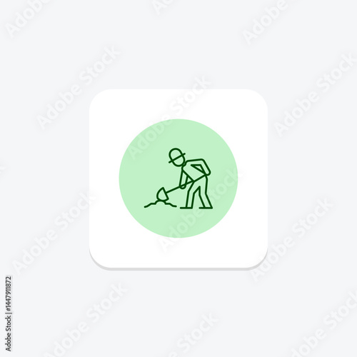 Farmer Digging, vector, pixel perfect, illustrator file