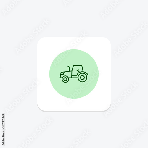 Tractor Moving In Field, vector, pixel perfect, illustrator file