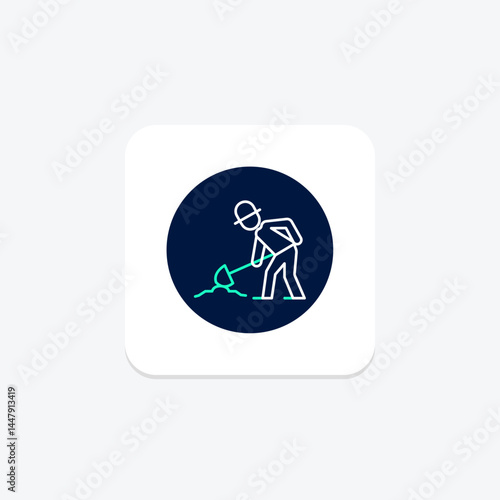 Farmer Digging, vector, pixel perfect, illustrator file