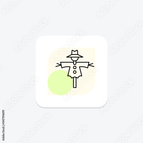 Scarecrow In Field, vector, pixel perfect, illustrator file