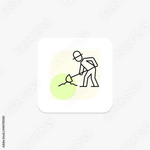 Farmer Digging, vector, pixel perfect, illustrator file