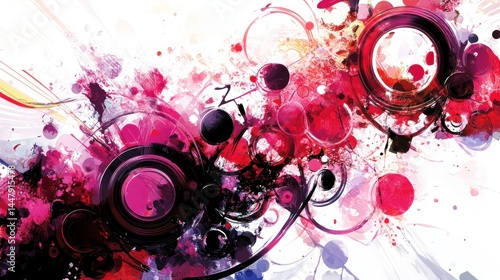 Wallpaper Mural A vibrant abstract composition of swirling colors and shapes. Torontodigital.ca