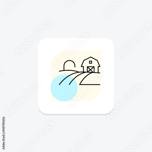 Barn And Fields, vector, pixel perfect, illustrator file