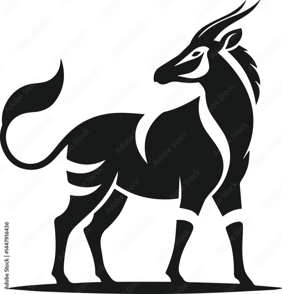 Fototapeta premium Okapi animal silhouette vector