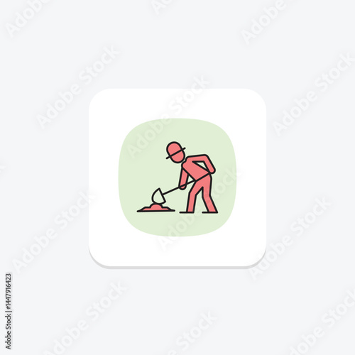 Farmer Digging, vector, pixel perfect, illustrator file