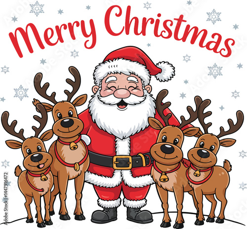 santa claus with reindeer