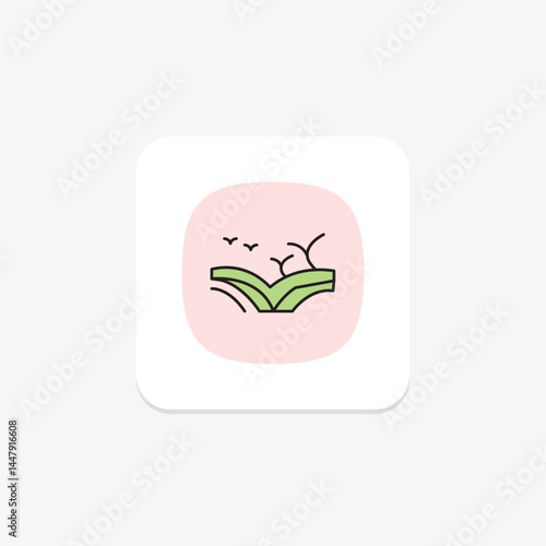 Field With Birds, vector, pixel perfect, illustrator file