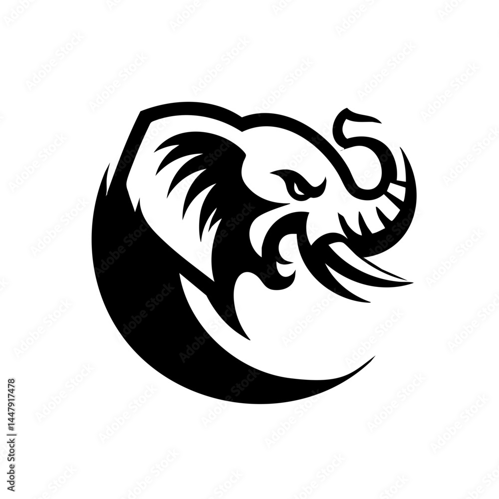 Naklejka premium Thai Elephant Head Logo Symbol Icon