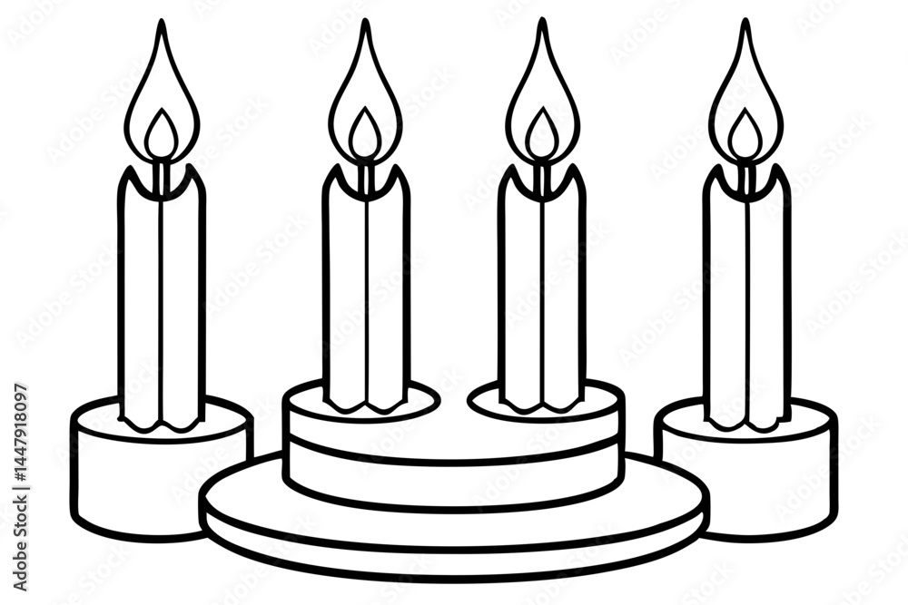 Hand-Drawn Candle Set Vector Illustration Hand-Drawn Candle Set Vector Illustration