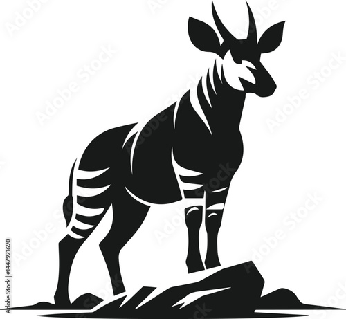 Okapi animal silhouette vector