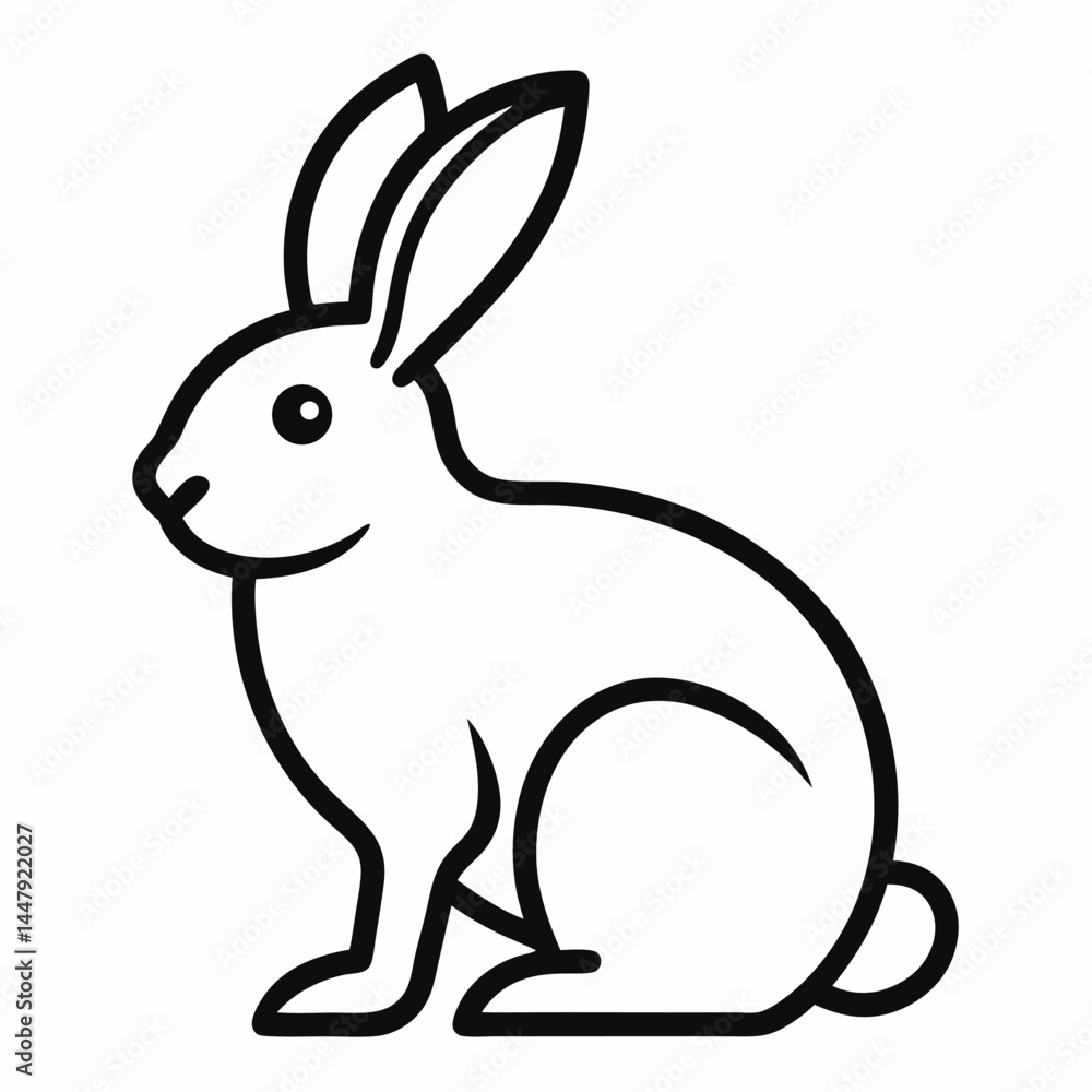 Obraz premium rabbit outline vector icon on white background