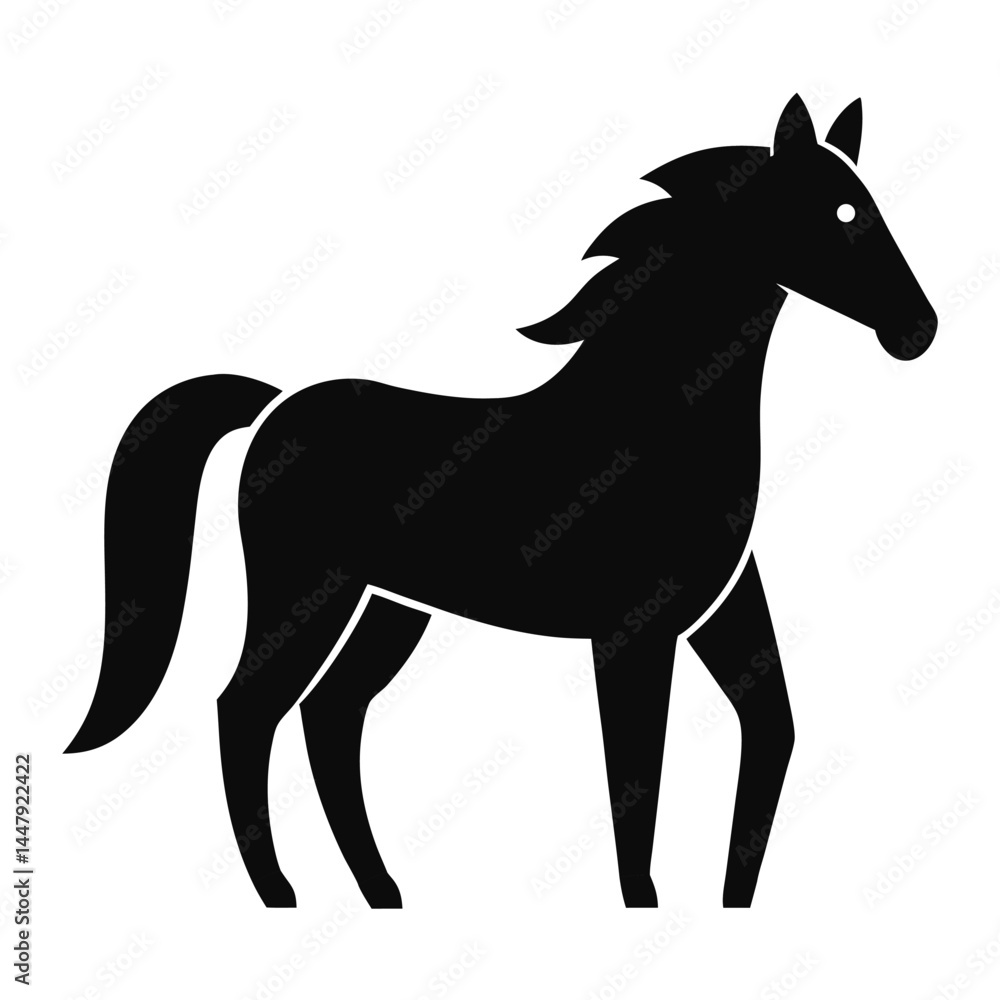 Obraz premium horse silhouette isolated on white background