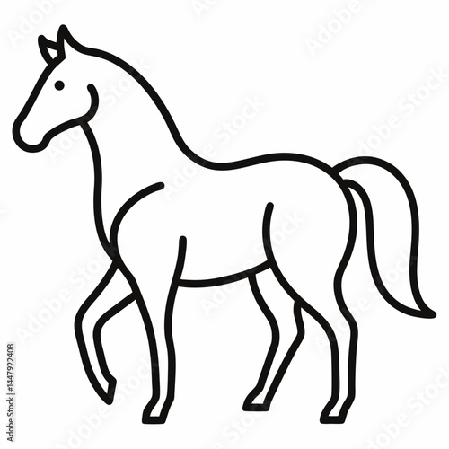 horse outline icon on white background